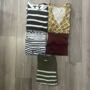 Talbots Shirts Tops Women's L Stripes Diamond Scoop Neck Casual Bundle